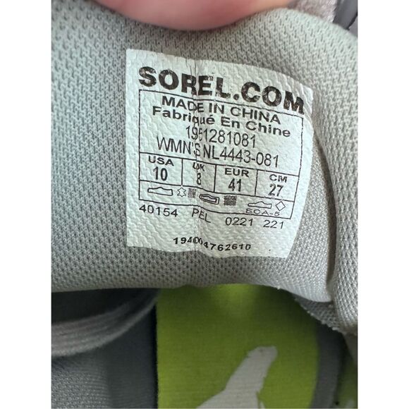 Sorel Women's Out 'N About Gray Suede Wedge Sneaker Bootie Size 10 - Picture 6 of 10